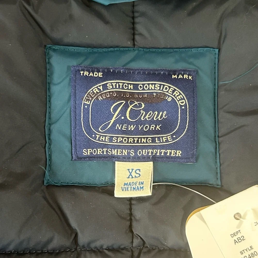 NEW J.Crew Nordic quilted puffer vest with PrimaLoft Size XS Blue
